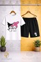 Children's Kromi 2-Piece Side by Side Printed Crew Neck 3-Piece T-Shirt - Shorts Set - 2