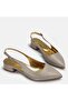 Plus size gold glitter slingback evening shoes - sizes 41-42-43-44 - 2