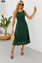 Women's Floral Patterned Midi Length Summer Dress