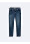 Elıana B Straight Leg Mid Waist Mid Indigo Jean Trousers