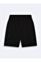 Zippered Basic Knitted Black Shorts - 2