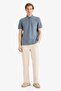 100% Cotton Regular Fit Zipper Collar Polo T-Shirt F9870Ax26Sp - 2