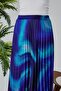 lined pleated chiffon elastic waist skirt - 7