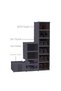 6-Compartment Portable Cabinet Multi-Purpose Folding Shoe Rack with Cover Boot Box Cabinet