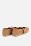 Women's Caramel Tan Suede Gold Buckle Strap Loafer Ballet Shoes - 5