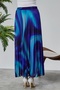 lined pleated chiffon elastic waist skirt - 6