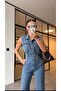 Blue Brand Model Zero Sleeves Jean Denim Overalls - 2