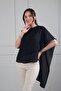 Women's Asymmetrical Cut Chiffon Blouse with Scarf - 3