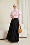 Poplin Shirt Blouse with Ruffle Detail on Front and Shoulders - Pink - 3