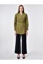 Waist Detailed Cotton Jacket Khaki - 4