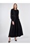 100% Cotton Pleated Detailed Dress Black