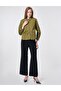 Buckle Detailed Cotton Blouse Khaki - 2