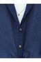 Crop Badyli Long Back Shirt with Necklace - Navy Blue - 5