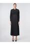 Pile Detailed Satin Dress Black - 2