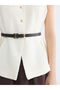 Two Mt Shop Quality Women's Tweed Vest with Belt - 3
