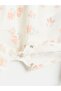 Square Neck Ruffled Printed Baby Girl Poplin Jumpsuit - 5