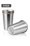 Stainless Steel Cup 4 Pack 16oz Drinking Cup,Stainless Steel Pint Cups Shatterproof Cup