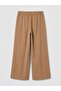 Lcwaikiki classic beige elastic waist striped women's pleated pants - 8