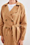 5853 Double-Breasted Collar Trench Coat - Taba