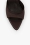 Women's Krista Brown Satin Heeled Slippers - 4