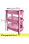 Vegetable Storage Rack (Pink, 3-Tier) - 3