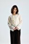 Women's Yellow Tencel Fabric Blouse with Lace Detail and Buttons 31043 - 6