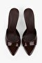 Women's Krista Brown Patent Leather Heeled Slippers - 4