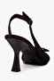 Women's Lola Brown Velvet Bow Heeled Shoes - 3