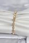 Stylish Brass Zircon Stone Gold Color Women's Bracelet Teachers Mothers Valentine's Day Gift - 2