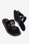 Women's Slippers with Double Straps and Gold Buckle Maral Black - 3