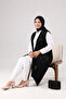 Plus Size Sequin Detailed Long Vest |   Lycra Comfortable Cut Hijab Vest - 8