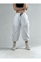 White Women's Jogger Pants with Stitching Detail Coc3149 - 2