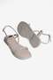 Women's Sandals with Gold Detail and Ankle Buckle, Brina Beige - 3