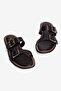 Women's Slippers with Double Straps and Gold Buckle, Sara Brown - 3