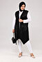 Plus Size Sequin Detailed Long Vest |   Lycra Comfortable Cut Hijab Vest - 4