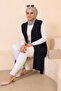 Plus Size Sequin Detailed Long Vest |   Lycra Comfortable Cut Hijab Vest - 7