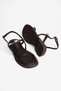 Women's Sandals with Gold Detail and Ankle Buckle, Brina Brown - 3