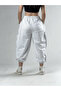 White Women's Jogger Pants with Stitching Detail Coc3149 - 5