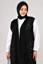 Plus Size Sequin Detailed Long Vest |   Lycra Comfortable Cut Hijab Vest - 3