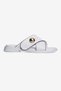 Women's Slippers with Cross Straps and Gold Detail in Korel White - 2
