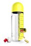 2-in-1 Pill Organizer Water Bottle 600ml, Portable Weekly Medicine Box with Drinking Cup