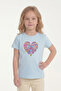 Printed Short Sleeve Girls' T-Shirt B10 - 2