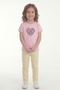 Printed Short Sleeve Girls' T-Shirt B10 - 2