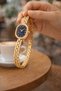 Athira Women's Steel Watch Gold Color Navy Blue Dial Classic Band Oval Case Stylish, Luxury Wristwatch 2026 - 3