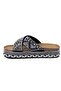 26Y222 Women's 36/41 Stone Cross-Strapped Cork Sole Premium Slippers - 3