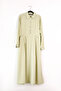 Ladies Brown Maxi Shirt Dress