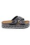 26Y222 Women's 36/41 Stone Cross-Strapped Cork Sole Premium Slippers - 2