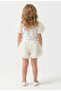 Girl's Ecru Rose Detailed Shorts Set-1004,01 - 3