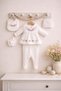 Seasonal Spring Branch Embroidered Cotton Newborn Baby Girl Hospital Discharge Bodysuit Set 5-Piece - 3