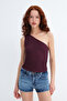 One Shoulder Textured Blouse A0522-E2 - 2